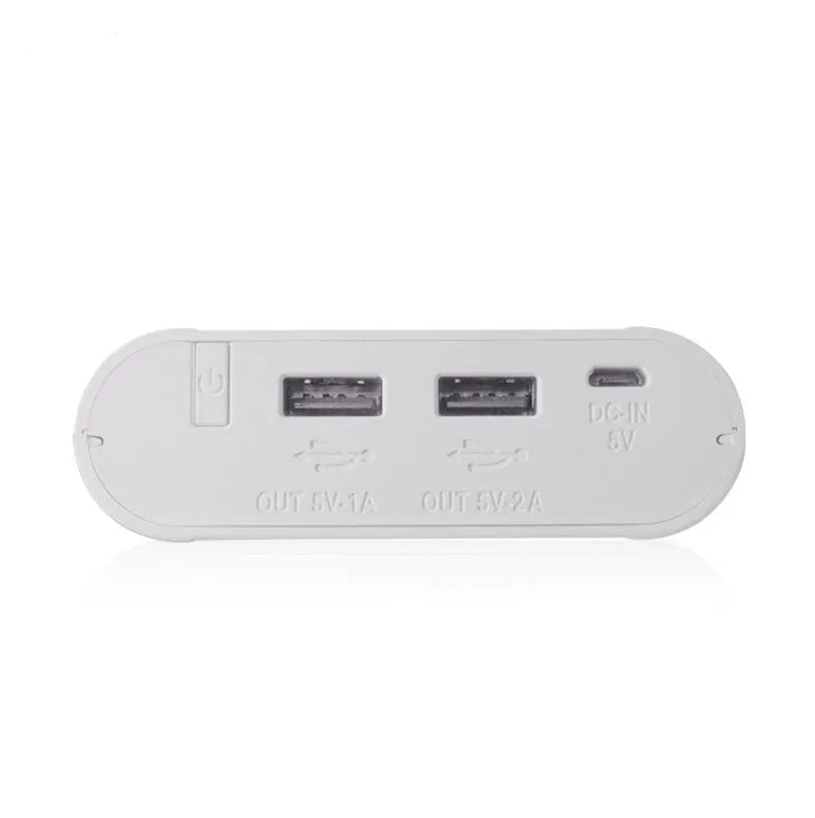 Black or white DIY power bank and 18650 battery charger unit with LCD display and USB ports
