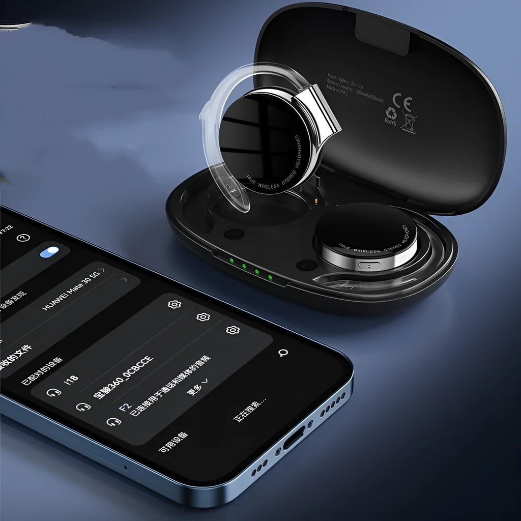 Black and white sports wireless Bluetooth earphones with ear plug design