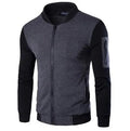Mens patchwork sleeve jacket in black shown on model, available in sizes M to XXXL