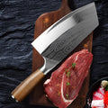 A stainless steel kitchen knife with a 320mm blade made from 40cr13 steel.