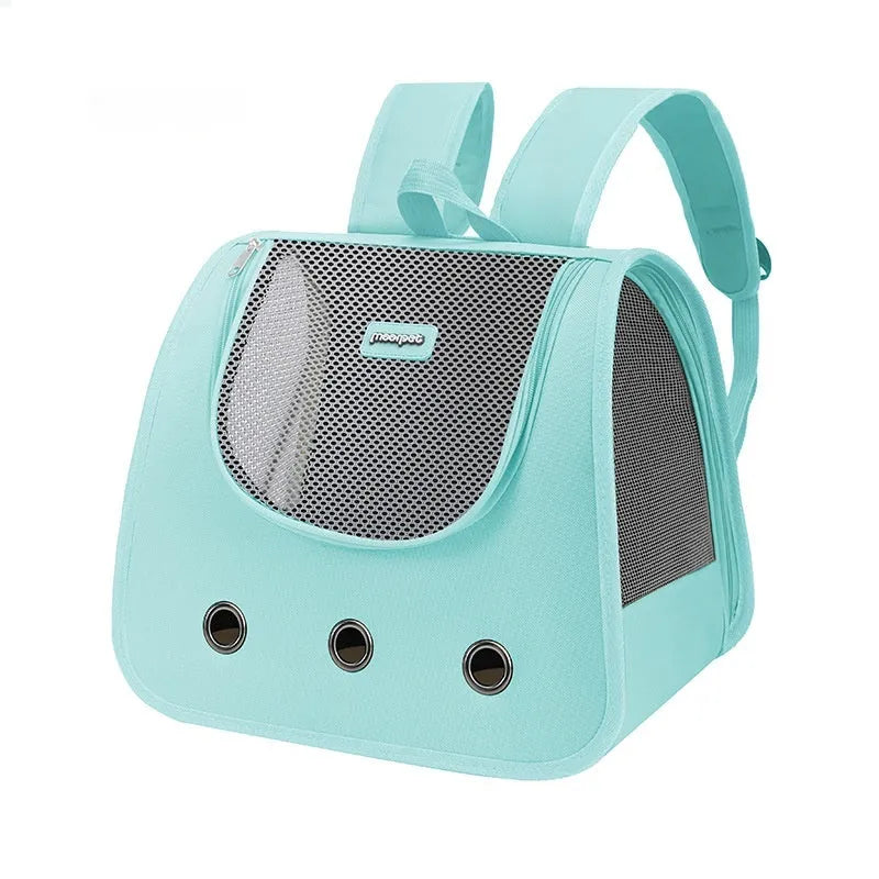 Oxford fabric pet cat backpack in khaki colour with medium-hard construction