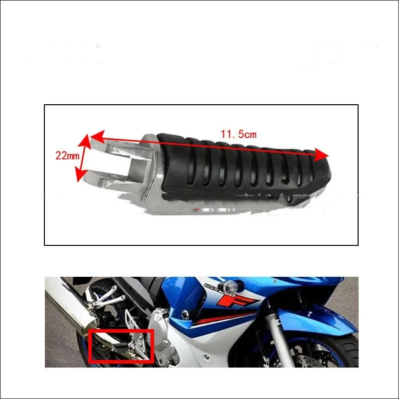 Black aluminium alloy motorcycle footpeg set for Suzuki sport and touring bike models