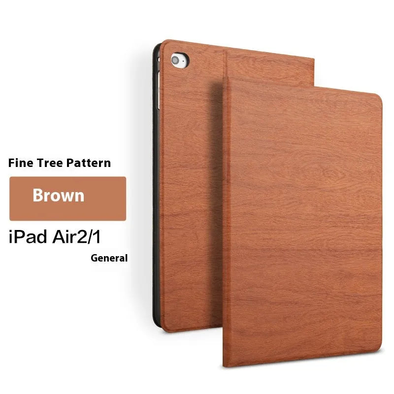 Sapphire blue imitation leather iPad protective cover with a folded-out sleep bracket.