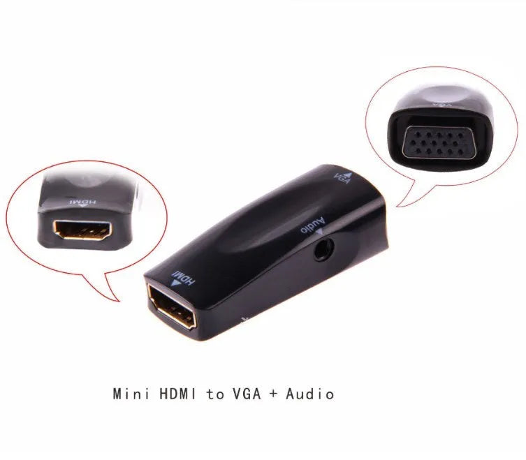 HDMI to VGA adapter converter with USB power cable for computer to monitor connections
