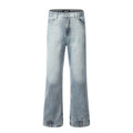 Blue denim jeans for men, mid waist, cotton fabric, casual leisure wear, sizes S to XXL
