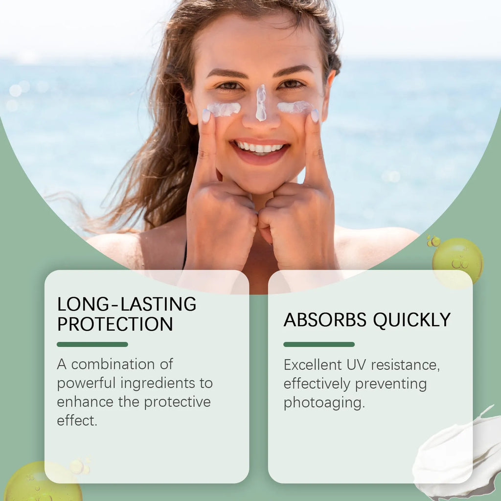 SPF 50+ PA++++ protective sunscreen cream tube 60g for face and body summer protection