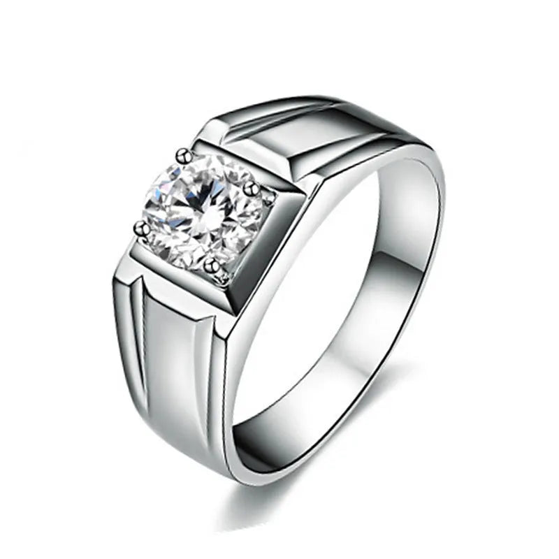 Large square diamond men's ring made from copper with an adjustable band.