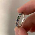 Women's geometric ring with adjustable opening and retro silver electroplated finish