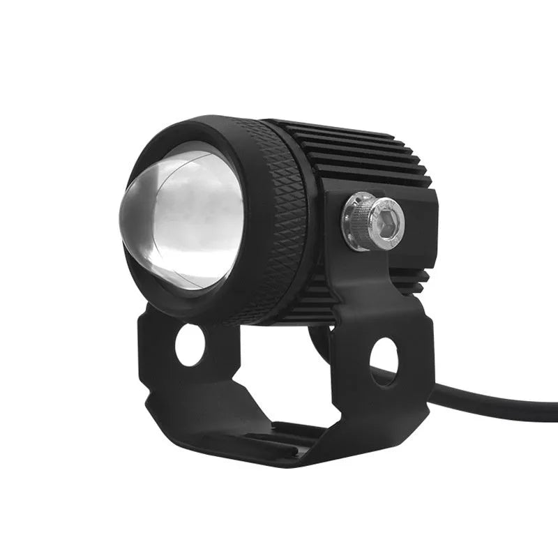 External fisheye Lock and Load spray motorcycle spotlight pair with aluminium housing