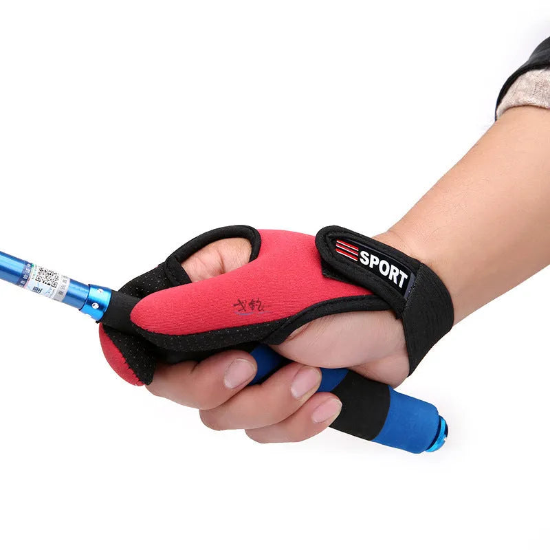 Two-finger fishing glove in diving cloth with microfiber palm, available in multiple colours