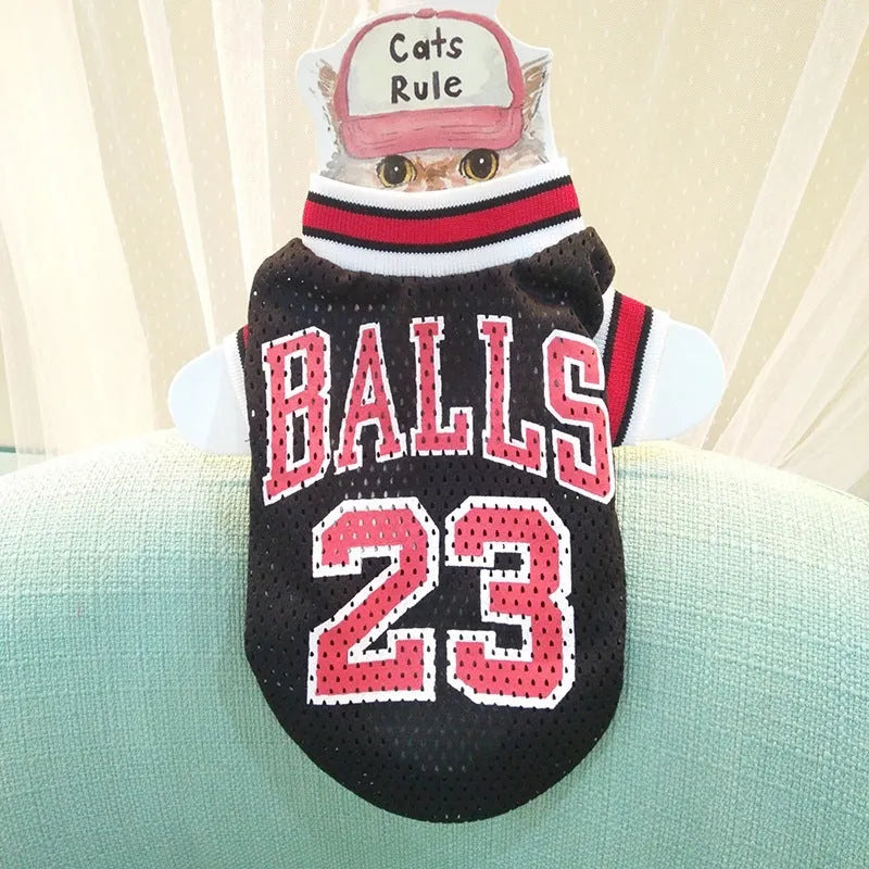 Dog wearing black polyester fashion sweatshirt vest, casual pet clothing