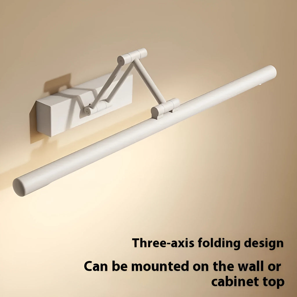 Modern sand black LED strip lamp mounted above a bathroom mirror