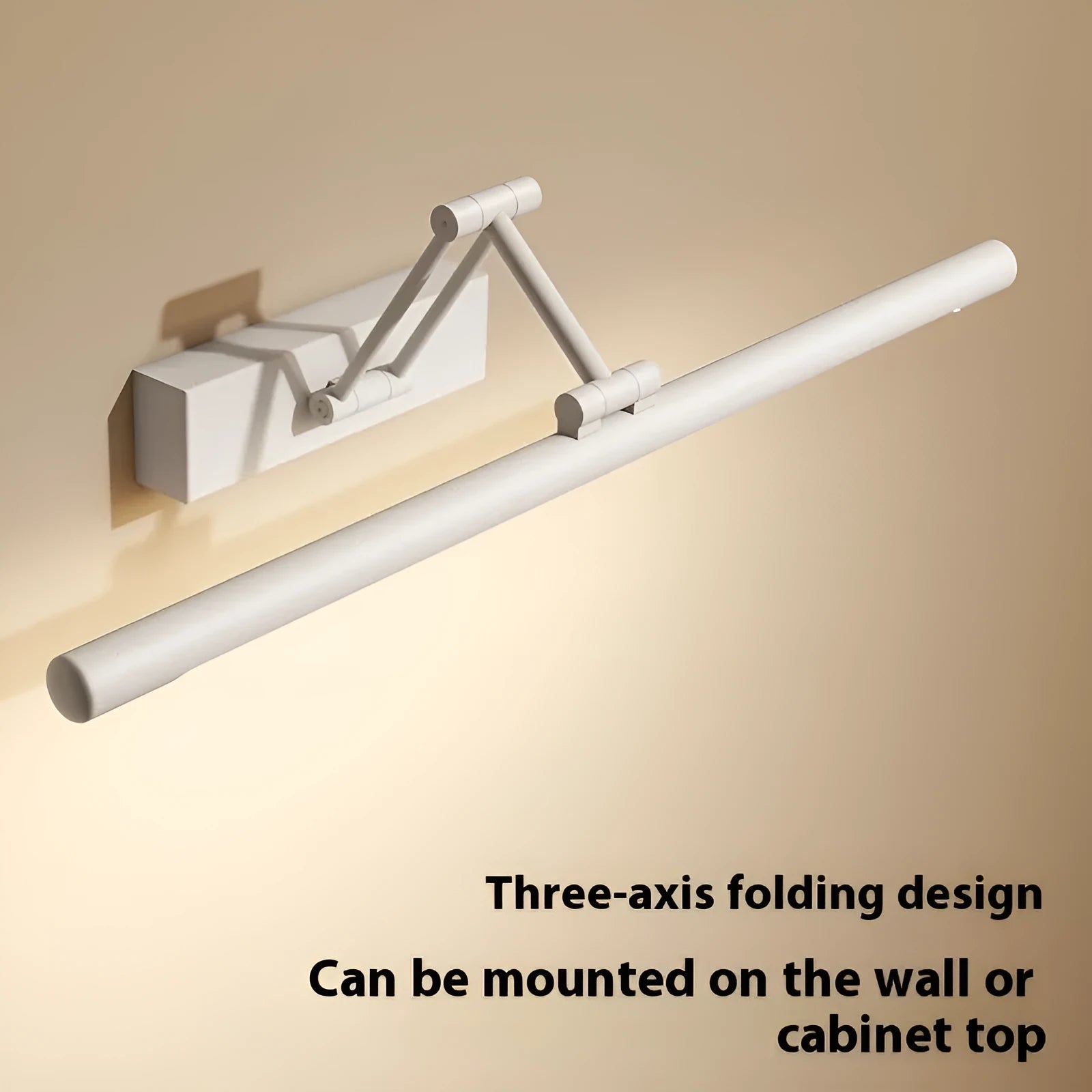 Modern sand black LED strip lamp mounted above a bathroom mirror