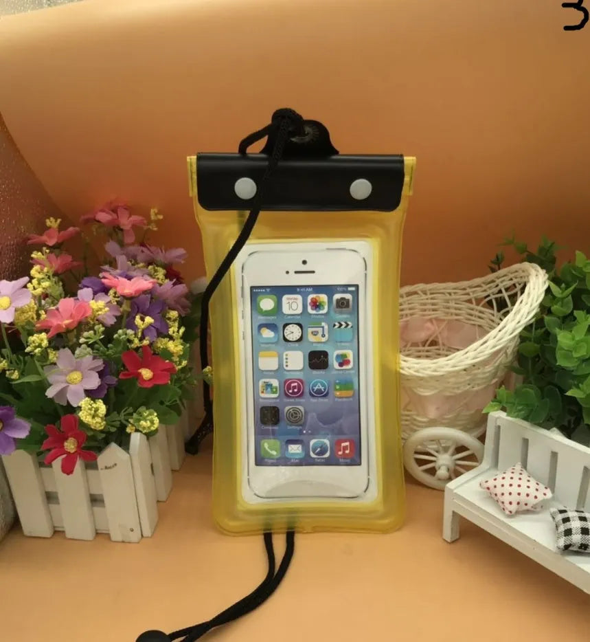 Mobile waterproof bag PVC phone pouch with three-layer seal, 6 inch capacity, 12 colours