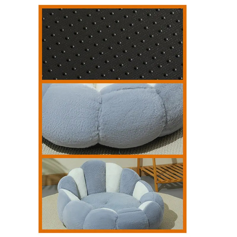 Greyish white rabbit fur pet shell nest for cats and dogs in three sizes