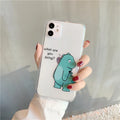 Transparent airbag iPhone case with dinosaur design on clear silicone and TPU back cover