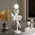 Art Girl Atmosphere small resin USB night lamp in Black Gold, White, Pink, or Light Blue.