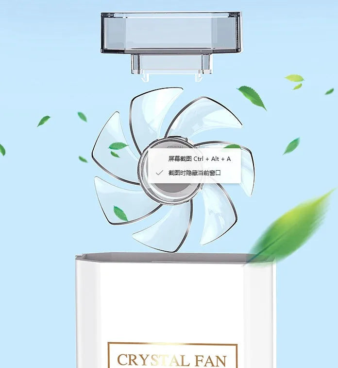 Pink portable perfume fan with USB charging port and integrated rechargeable battery