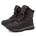 Men's black high-top fleece-lined boots with lace-up front, shown on a white background