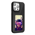 Black NFC four-color E-ink screen phone case for iPhone 15 with flower print, TPU composite board drop-proof