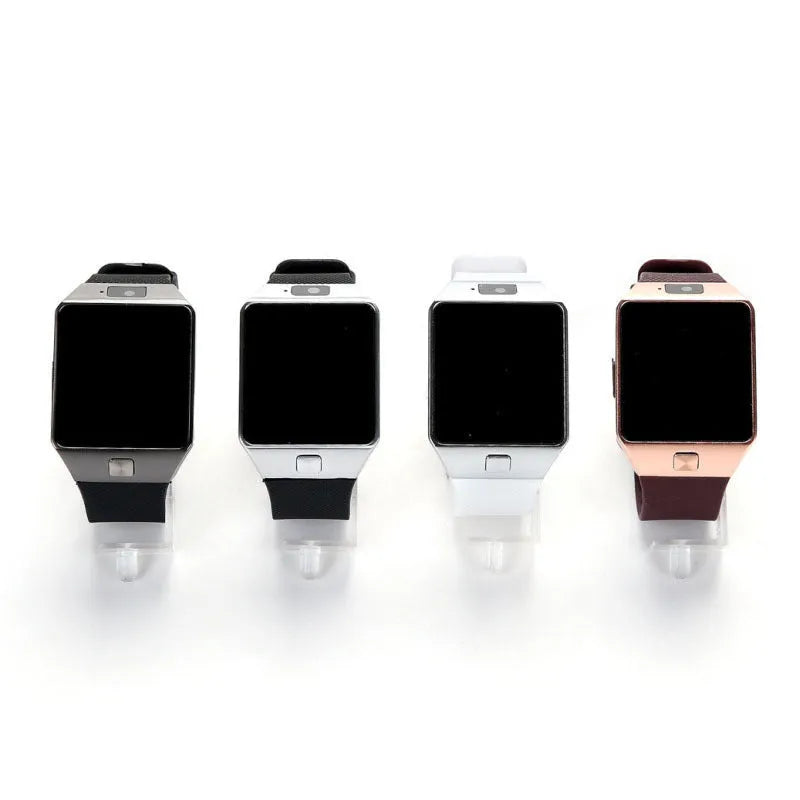 Smart watch with colour screen on adjustable wrist strap, showing Bluetooth call function interface.