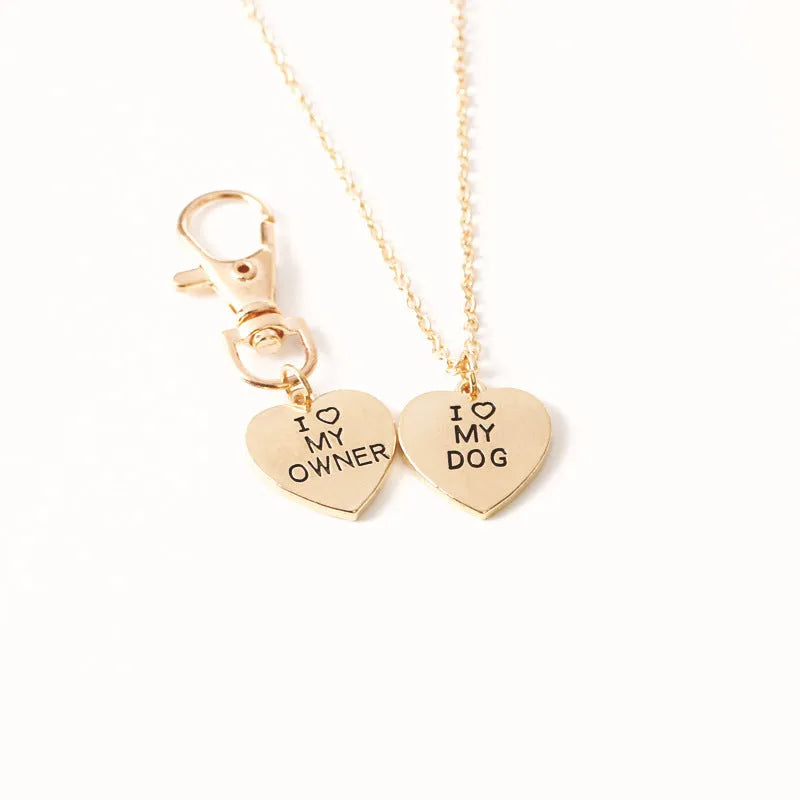 Dog bone necklace in alloy with Gold or Silver colour option for dog owners