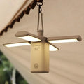 Green and white rechargeable LED campsite lamp with charging cable