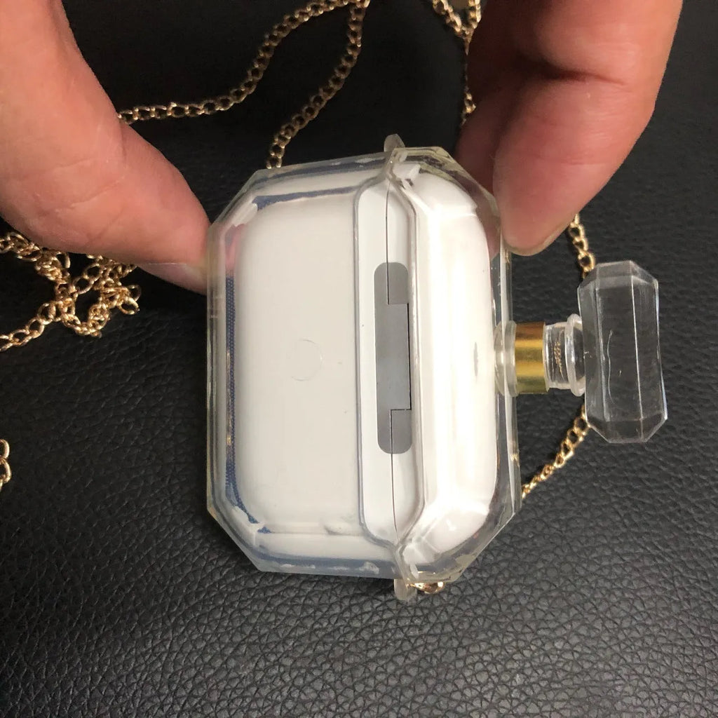 White silicone perfume bottle case for AirPods Pro and AirPods 3 charging box