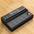 12 port USB fast charger with ABS+PC fireproof casing, model YCYD-A19, compact size 13.5x8.5x3.5cm