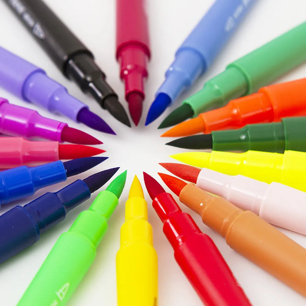 Set of 48 double-ended hook line soft-tip watercolor pens in a PP box