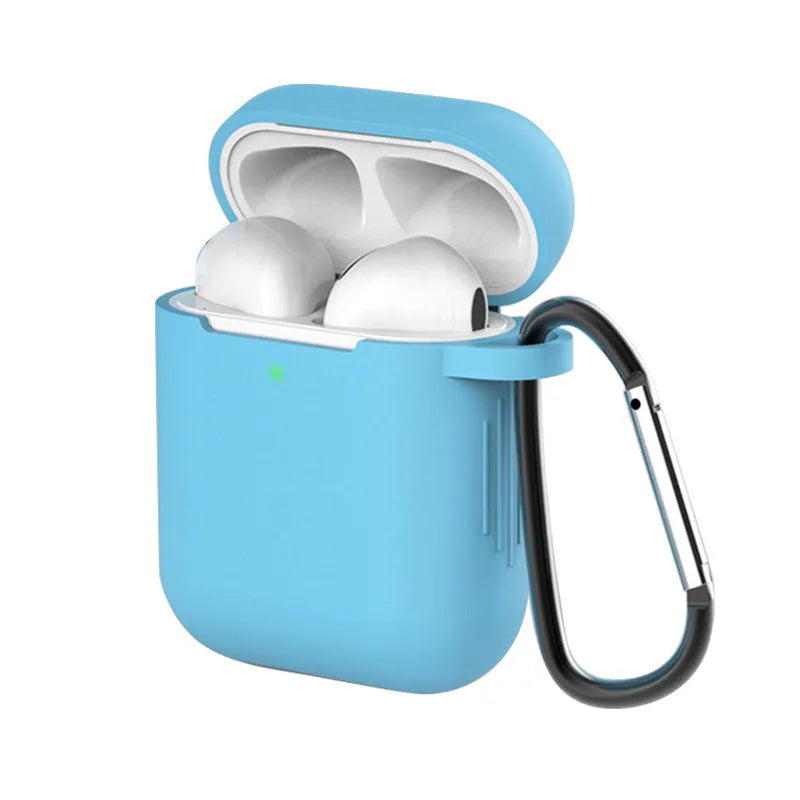 Silicone clamshell cover for Apple AirPods 1 and 2 in multiple colour options