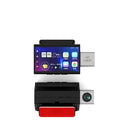 Black 4G front and rear dash camera with touch screen and dual lenses for vehicle recording