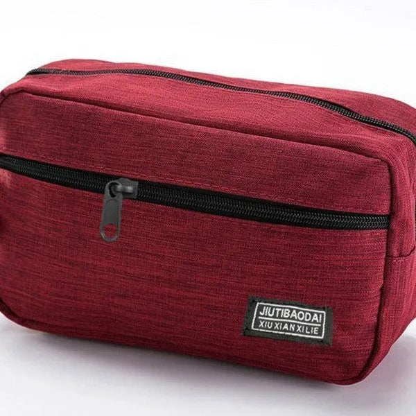 Ultra-light nylon makeup bag in solid colour for men and women travel