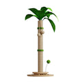 Vertical cat climbing frame with hemp rope scratching posts in a canna colour with a chamfering grab column.