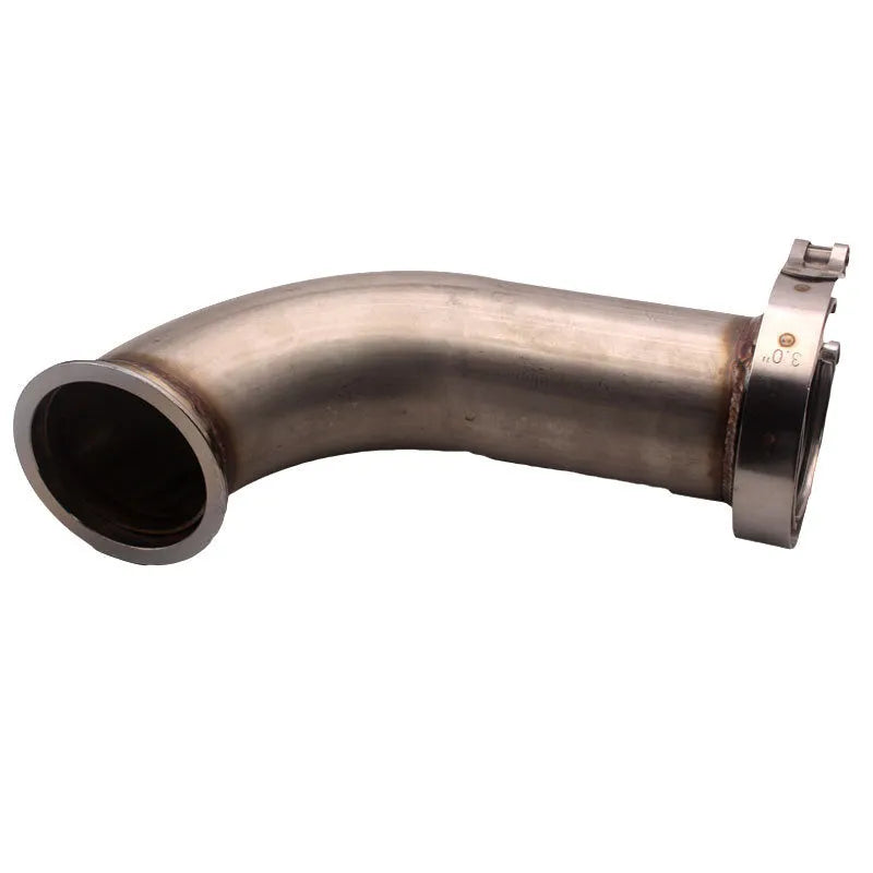 Stainless steel V-clamp downpipe for automotive industrial fluid systems