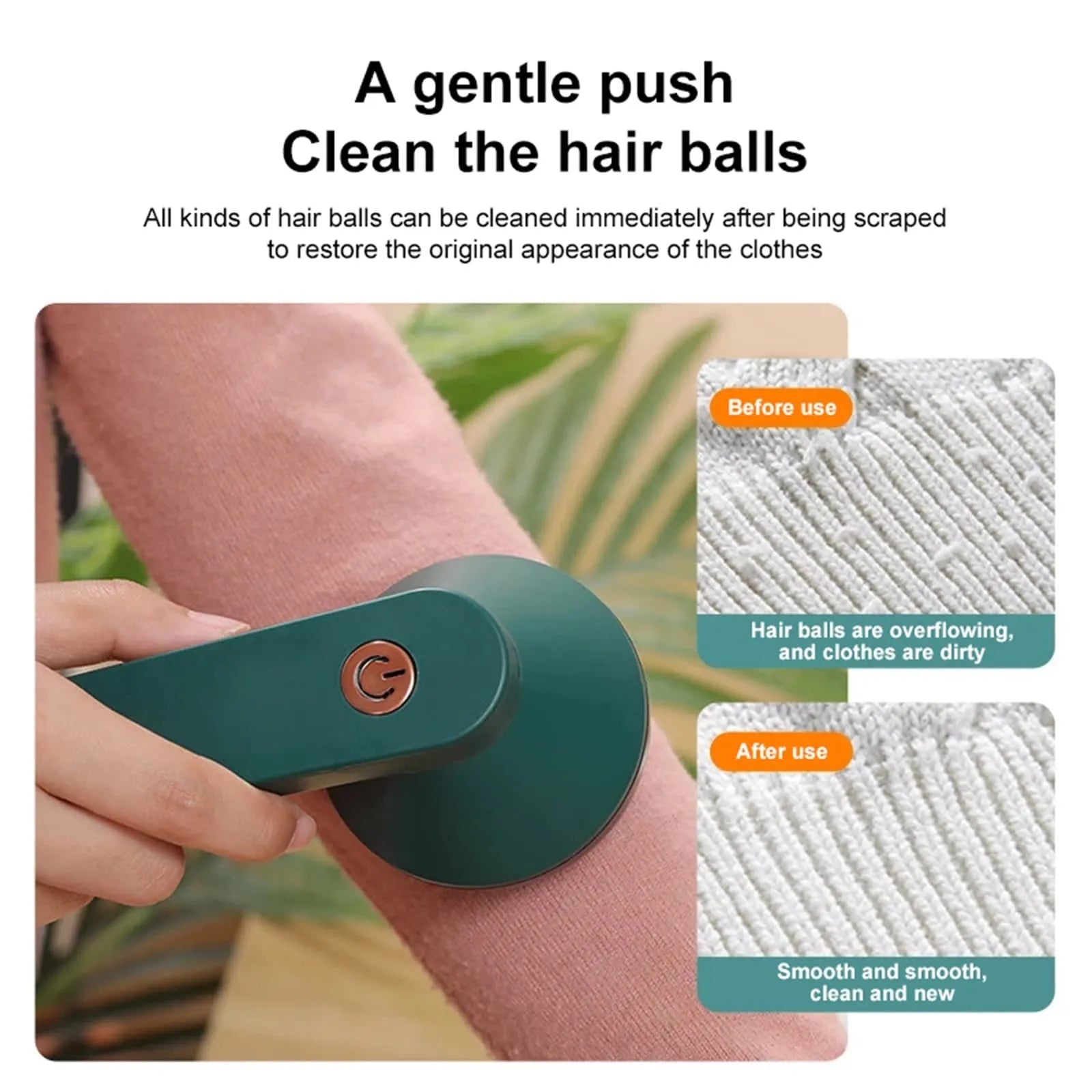 White or green USB rechargeable electric lint remover with a removable lint collection container