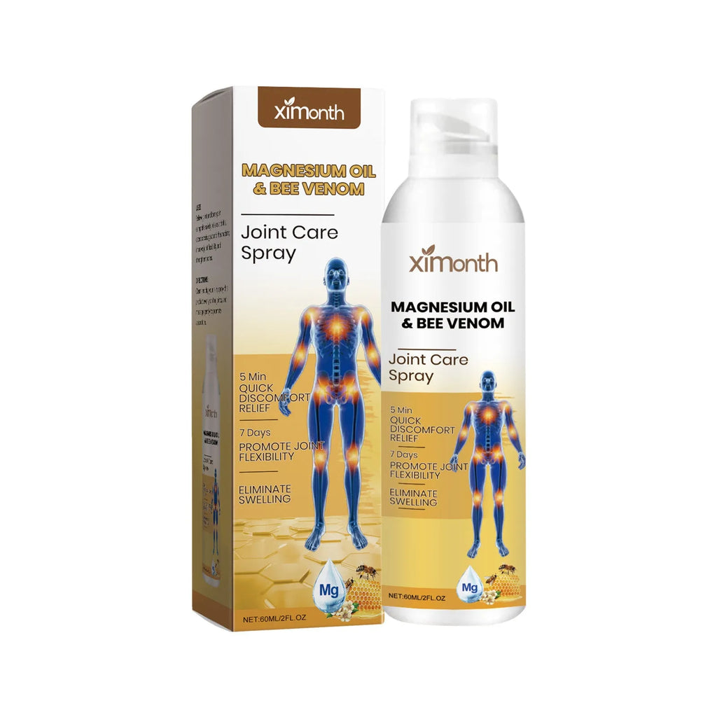 60ml joint care spray bottle with menthol, coconut oil and bee venom for moisturising joints