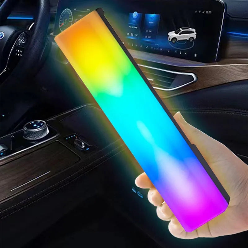 3D RGB music voice-activated rhythm table top ambiance lamp in white or black shell