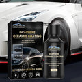 70ml bottle of graphene ceramic coating liquid with sponge, towel, gloves, and cloths for car paint protection.