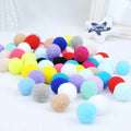 Set of cat toys plush compression balls in bright colours for interactive feline play