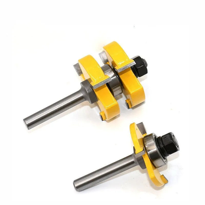 Carbide T-slot milling cutter for woodworking with 8mm shank diameter and straight handle