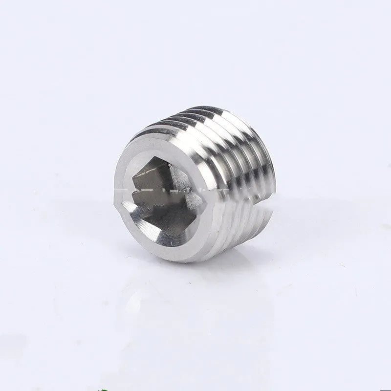 Stainless steel hexagon plug for 3/8 series bulkhead pipe fittings