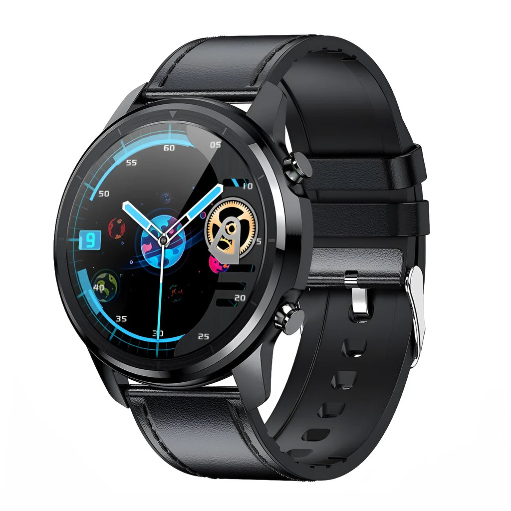 LEMFO LF26 smart bracelet in Black on a wrist, showing its 1.3-inch screen.