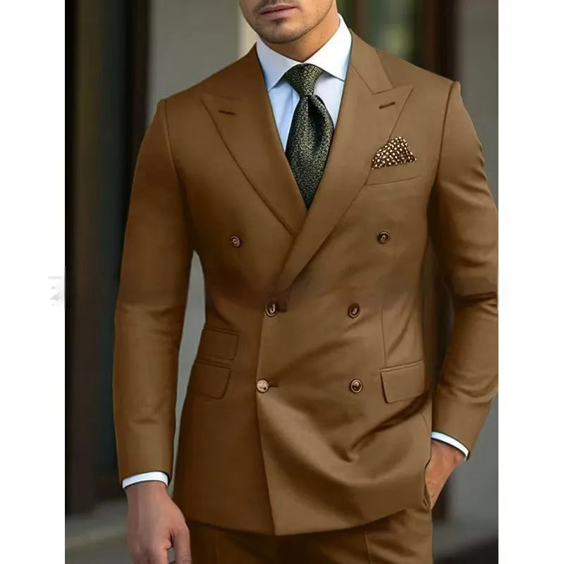 Men's regular fit two-piece suit in a light business style, shown in a choice of colours.