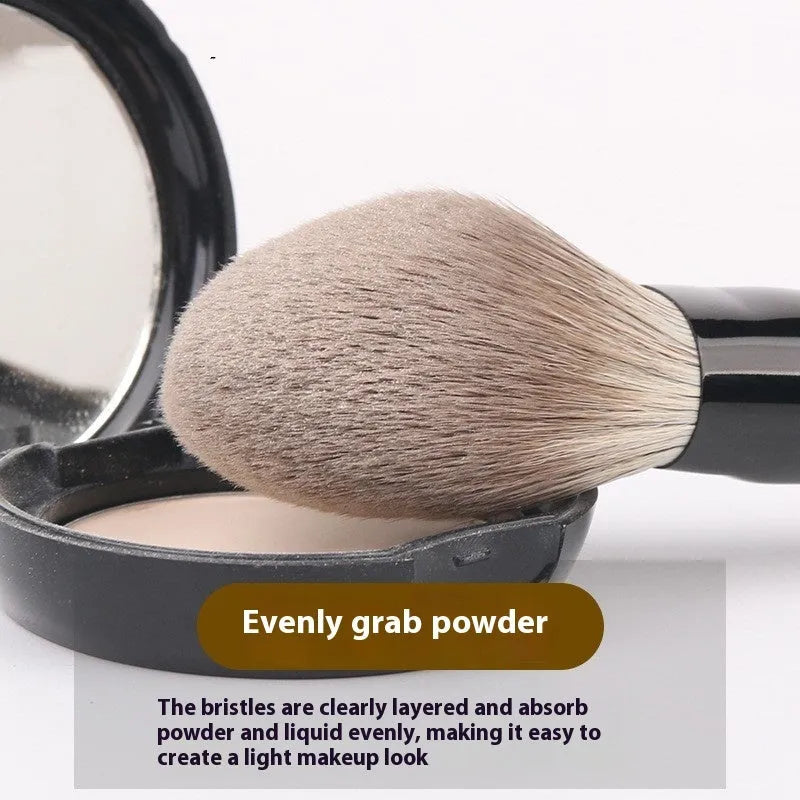 12-piece makeup brush set with wooden handles in protective PU brush bag
