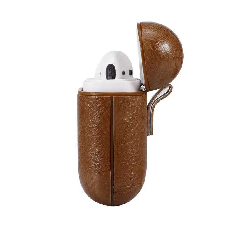 Silicone AirPods case in black, red, light brown, or dark brown, universal fit for one or two generation.