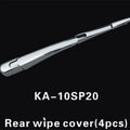 Four silvery ABS plastic rear wiper cover trim pieces for a Hyundai car.