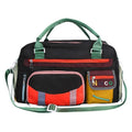 Large black sports shoulder messenger bag with 43cm height and Oxford cloth construction