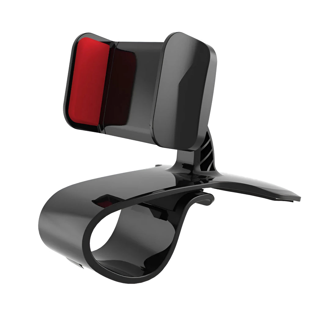 Dashboard car phone holder showing adjustable clamp and silicone base in black