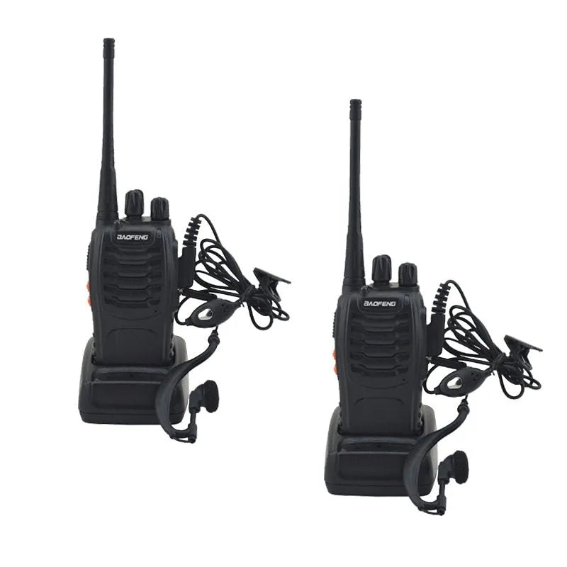 Black BF-888S two-way radio walkie talkie with antenna and belt clip